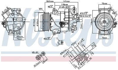 Nissens Kompressor, Klimaanlage [Hersteller-Nr. 890263] für Opel, Vauxhall von NISSENS