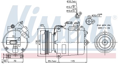 Nissens Kompressor, Klimaanlage [Hersteller-Nr. 89027] für Audi, Skoda, VW von NISSENS