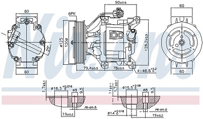 Nissens Kompressor, Klimaanlage [Hersteller-Nr. 890323] für Toyota von NISSENS