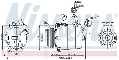 Nissens Kompressor, Klimaanlage [Hersteller-Nr. 89034] für Alpina, BMW von NISSENS