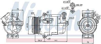 Nissens Kompressor, Klimaanlage [Hersteller-Nr. 89041] für Opel von NISSENS