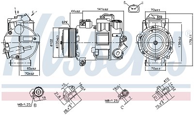Nissens Kompressor, Klimaanlage [Hersteller-Nr. 890412] für VW von NISSENS