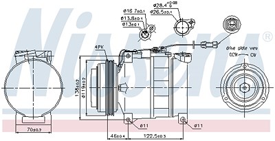 Nissens Kompressor, Klimaanlage [Hersteller-Nr. 89045] für Audi, Skoda, VW von NISSENS