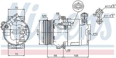 Nissens Kompressor, Klimaanlage [Hersteller-Nr. 89050] für Opel von NISSENS