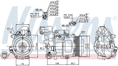 Nissens Kompressor, Klimaanlage [Hersteller-Nr. 89051] für Mercedes-Benz von NISSENS