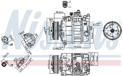 Nissens Kompressor, Klimaanlage [Hersteller-Nr. 89052] für Audi, Seat von NISSENS