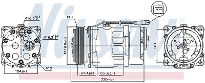 Nissens Kompressor, Klimaanlage [Hersteller-Nr. 89055] für Citroën, Fiat, Lancia, Peugeot von NISSENS