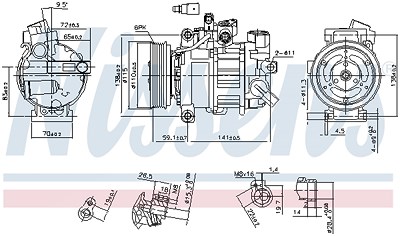 Nissens Kompressor, Klimaanlage [Hersteller-Nr. 890551] für Audi von NISSENS