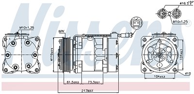 Nissens Kompressor, Klimaanlage [Hersteller-Nr. 89056] für Citroën, Peugeot von NISSENS