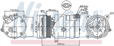 Nissens Kompressor, Klimaanlage [Hersteller-Nr. 89058] für Ldv, Opel von NISSENS