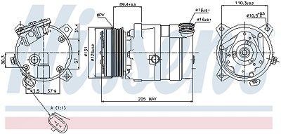 Nissens Kompressor, Klimaanlage [Hersteller-Nr. 89062] für Opel von NISSENS