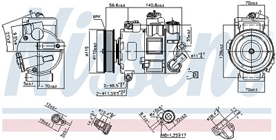 Nissens Kompressor, Klimaanlage [Hersteller-Nr. 890632] für Audi, Cupra, Seat, Skoda, VW von NISSENS