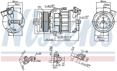 Nissens Kompressor, Klimaanlage [Hersteller-Nr. 890656] für Nissan, Opel, Renault von NISSENS