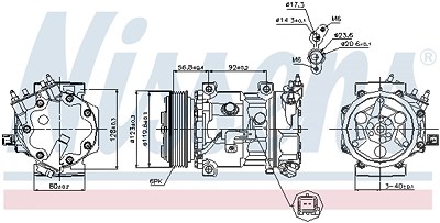 Nissens Kompressor, Klimaanlage [Hersteller-Nr. 89067] für Citroën, Ds, Peugeot von NISSENS