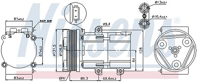 Nissens Kompressor, Klimaanlage [Hersteller-Nr. 89068] für Ford, Jaguar von NISSENS