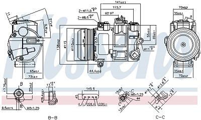Nissens Kompressor, Klimaanlage [Hersteller-Nr. 890696] für Mercedes-Benz von NISSENS