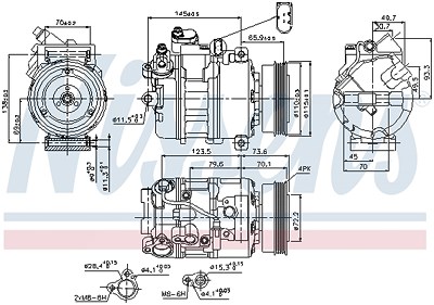 Nissens Kompressor, Klimaanlage [Hersteller-Nr. 89073] für Audi von NISSENS