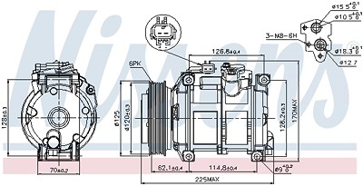Nissens Kompressor, Klimaanlage [Hersteller-Nr. 89074] für Chrysler von NISSENS