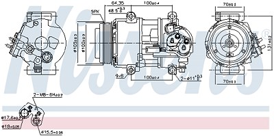 Nissens Kompressor, Klimaanlage [Hersteller-Nr. 89089] für Mercedes-Benz von NISSENS