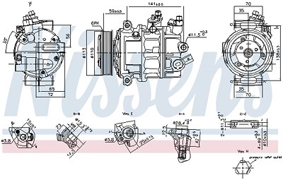 Nissens Kompressor, Klimaanlage [Hersteller-Nr. 890893] für VW von NISSENS