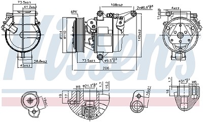 Nissens Kompressor, Klimaanlage [Hersteller-Nr. 890948] für Mazda von NISSENS
