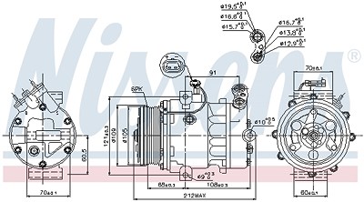 Nissens Kompressor, Klimaanlage [Hersteller-Nr. 89095] für Opel von NISSENS