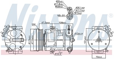 Nissens Kompressor, Klimaanlage [Hersteller-Nr. 89100] für Opel von NISSENS