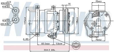 Nissens Kompressor, Klimaanlage [Hersteller-Nr. 89108] für Gm Korea von NISSENS