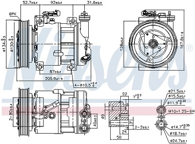 Nissens Kompressor, Klimaanlage [Hersteller-Nr. 89120] für Alfa Romeo, Fiat, Lancia von NISSENS