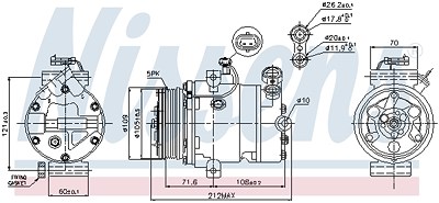 Nissens Kompressor, Klimaanlage [Hersteller-Nr. 89196] für Opel von NISSENS