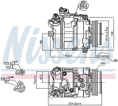 Nissens Kompressor, Klimaanlage [Hersteller-Nr. 89199] für Alpina, BMW von NISSENS