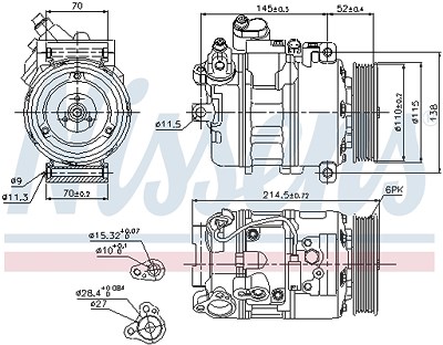 Nissens Kompressor, Klimaanlage [Hersteller-Nr. 89214] für BMW von NISSENS