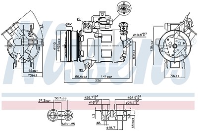 Nissens Kompressor, Klimaanlage [Hersteller-Nr. 89216] für Opel von NISSENS