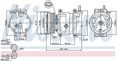 Nissens Kompressor, Klimaanlage [Hersteller-Nr. 89221] für Chevrolet, Gm Korea von NISSENS