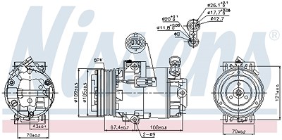 Nissens Kompressor, Klimaanlage [Hersteller-Nr. 89222] für Opel von NISSENS