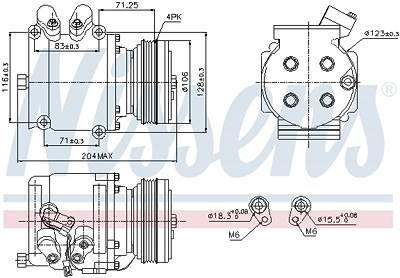 Nissens Kompressor, Klimaanlage [Hersteller-Nr. 89226] für Honda von NISSENS