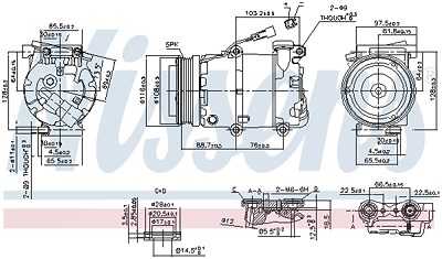 Nissens Kompressor, Klimaanlage [Hersteller-Nr. 89234] für Ford, Volvo von NISSENS