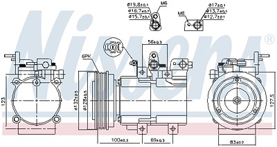 Nissens Kompressor, Klimaanlage [Hersteller-Nr. 89238] für Hyundai von NISSENS