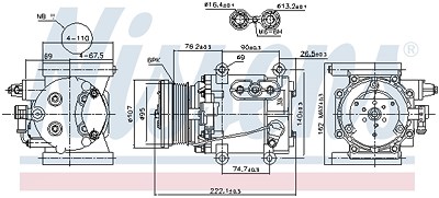 Nissens Kompressor, Klimaanlage [Hersteller-Nr. 89241] für Jaguar von NISSENS