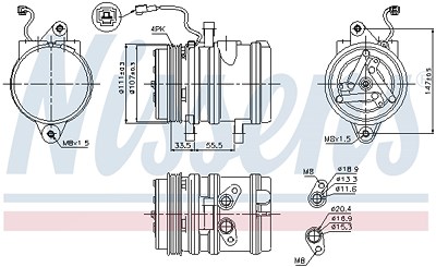 Nissens Kompressor, Klimaanlage [Hersteller-Nr. 89275] für Chevrolet, Gm Korea von NISSENS