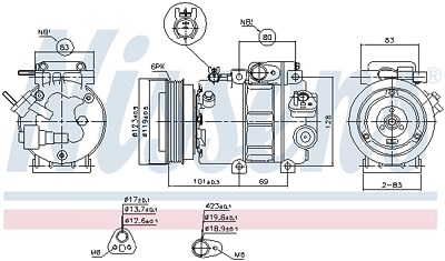 Nissens Kompressor, Klimaanlage [Hersteller-Nr. 89293] für Hyundai, Kia von NISSENS