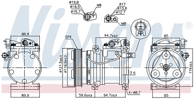 Nissens Kompressor, Klimaanlage [Hersteller-Nr. 89294] für Hyundai von NISSENS