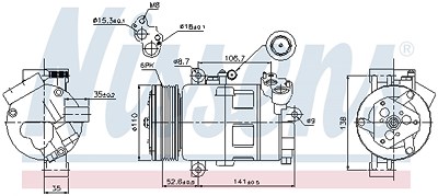 Nissens Kompressor, Klimaanlage [Hersteller-Nr. 89307] für BMW von NISSENS