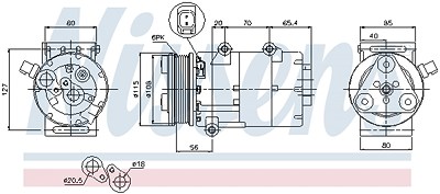 Nissens Kompressor, Klimaanlage [Hersteller-Nr. 89326] für Ford, Volvo von NISSENS