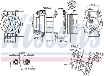 Nissens Kompressor, Klimaanlage [Hersteller-Nr. 89327] für Ford, Volvo von NISSENS