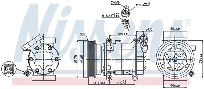 Nissens Kompressor, Klimaanlage [Hersteller-Nr. 89332] für Mercedes-Benz, Nissan, Renault von NISSENS