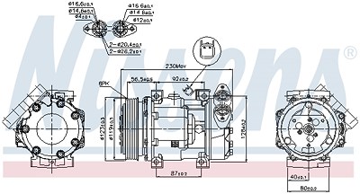 Nissens Kompressor, Klimaanlage [Hersteller-Nr. 89336] für Ford, Mazda, Volvo von NISSENS