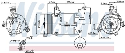 Nissens Kompressor, Klimaanlage [Hersteller-Nr. 89340] für Mini von NISSENS