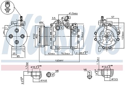 Nissens Kompressor, Klimaanlage [Hersteller-Nr. 89349] für Fiat, Suzuki von NISSENS