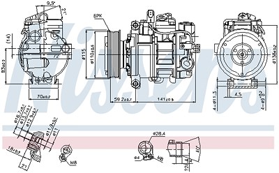 Nissens Kompressor, Klimaanlage [Hersteller-Nr. 89384] für Audi von NISSENS